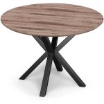 Privatefloor - table à manger ronde - industrielle - bois et métal - bayron bois naturel Privatefloor - table à manger ronde - industrielle - bois et métal - bayron bois naturel