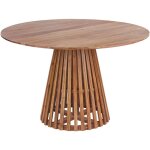 Beliani - table à manger ronde moderne pour 4 personnes 120 cm plateau bois acacia foncé mesilla Beliani - table à manger ronde moderne pour 4 personnes 120 cm plateau bois acacia foncé mesilla