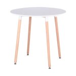 Wokaka - table  manger ronde scandinave - pour 2 - 4 personnes - pieds en bois de htre - l80h74cm