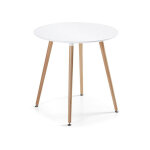 Designetsamaison - table  manger ronde scandinave blanche 80cm - alta