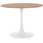 Hellin - table � manger ronde tulipe en m�tal blanc l100 - blossom