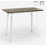 Table � manger de salon 120x60x106 vintage industriel en m�tal catal brush - blanc
