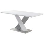 Vente - unique - table à manger salva - 6 personnes - mdf laqué - blanc et anthracite Vente - unique - table à manger salva - 6 personnes - mdf laqué - blanc et anthracite