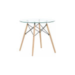 Eggree - table  manger scandinave transparente pour 2  4 personnes - 80 x 80 x 73 cm