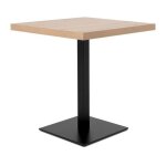 Finori - table a manger seule quadrato - 4 personnes - mlamin chene et noir - l70 x h75 x p70 cm