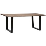 Atmosphera - table  manger skidal en mtal & acacia l200cm marron crateur d'intrieur