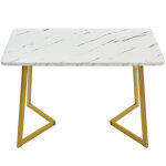Table à manger structure en métal table rectangulaire en marbre moderne table de cuisine avec pieds pour ... Table à manger structure en métal table rectangulaire en marbre moderne table de cuisine avec pieds pour ...