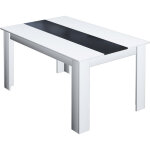 Hobag - table � manger vegas 6 personnes blanche et noir 140 cm -