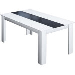 Table � manger vegas 8 personnes blanche et noir 160 cm -
