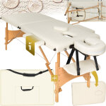 Table de massage pliante 2 zones en bois et portable - beige