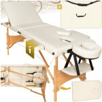 Table de massage pliante 3 zones bois, cosm�tique, portable - beige