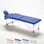 Table de massage pliante en aluminium portable 2 zones 210 cm shiatsu - bleu