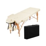 Table de massage portable pliable  2 zones charge 250 kg en bois htre hauteur rglable avec appuie ...