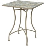 Edm - table métal / mosaïque couleur: marron 58x58x72cm modèle bistro pour extérieur Edm - table métal / mosaïque couleur: marron 58x58x72cm modèle bistro pour extérieur