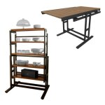 Blumie - table modulable (l120 x l78 x h77, 5 cm) convertible en etagère - style industriel Blumie - table modulable (l120 x l78 x h77, 5 cm) convertible en etagère - style industriel