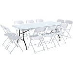 Rekkem - table monobloc et chaises pliantes 10 places 200cm pehd Rekkem - table monobloc et chaises pliantes 10 places 200cm pehd