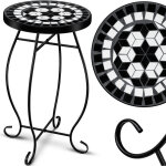 Table en mosaque tables de bistrot tabouret  fleurs rond 60 x 34 cm mosaque mtal table d'appoint ...