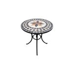 Table en mosaique mode'le capri avec structure en fer et surface en pierre cm60x70h - domus