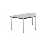 Sans marque - table multi - usages demi - rond l 140 x p 70 cm, pi�tement chrom� - confort - plateau ...