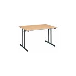 Sans marque - table multi - usages pliante htre l 120 x p 80 cm - pitement noir - maxiburo