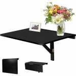 Relax4life - table murale rabattable 80x60cm avec support triangulaire double pliage, table cuisine murale ...