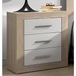Table de nuit, table de chevet coloris chne cambrian, blanc - longueur 50 x profondeur 34, 6 x hauteur ...