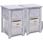 Helloshop26 - table de nuit chevet commode armoire meuble chambre 2 pcs bois blanc