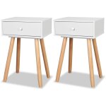 Helloshop26 - lot de 2 tables de nuit chevet commode armoire meuble chambre mdf 40 x 30 x 61 cm blanc ... Helloshop26 - lot de 2 tables de nuit chevet commode armoire meuble chambre mdf 40 x 30 x 61 cm blanc ...