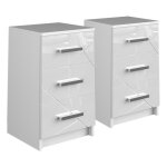Vicco - table de chevet irma, blanc, 37. 6 x 66 cm set de 2