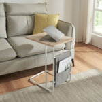 [en. casa] - table pour ordinateur portable dyry 56 x 48 x 37 cm blanc effet chne gris