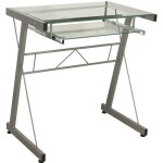 Fijalo - table d'ordinateur en verre mtal 5mm c / plateau amovible 70x46x74 cm, plateau: 50x28 cm