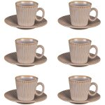 Table passion - coffret de 6 tasses � caf� avec sous tasses liv