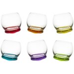 Table passion - coffret de 6 verres mini culbuto 6 cl avec fonds colors assortis