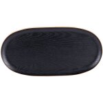 Table passion - plateau ovale bois noir 31x15 cm