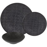 Table passion - service d'assiettes v�suvio noir 12 pi�ces