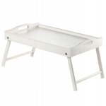 Table de petit - d�jeuner sous ordinateur portable pour plateau de lit plateau de petit - d�jeuner blanc ...