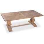 Intensedeco - table en pin de style monast�re � chevrons cassandre