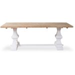 Table en pin vieilli luberon style monastère blanc Table en pin vieilli luberon style monastère blanc