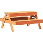 Table de pique - nique avec bac � sable pour enfants marron cire vidaxl