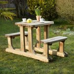 C�monjardin ? table de pique - nique en bois trait� autoclave classe iii ? 2 places ? dimensions l 65 ...