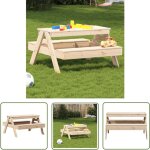 Table de pique - nique pour enfants 88x97x52cm bois massif de pin - table de pique - nique - table enfant ...