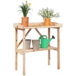 Table � plantes avec �tag�re 78x38x82, 5 cm bois de sapin solide
