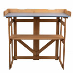 Table  plantes, table de travail de jardin, table  plantes, bois, compartiment de rangement pliable, ...