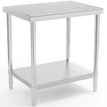 Table, plateau central en acier avec �tag�re 80 x 60 cm