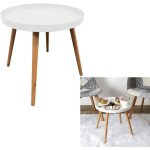 The concept factory - table plateau ronde mdf blanc