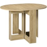 Homcom - table pliable de cuisine salle à manger 2 abattants - table ovale extensible - panneaux particules ... Homcom - table pliable de cuisine salle à manger 2 abattants - table ovale extensible - panneaux particules ...