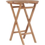 Table pliable de jardin 60 cm bois de teck solide vidaxl