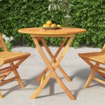 Table pliable de jardin 85x76 cm bois de teck solide