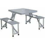 Defibrico - table de table pliante avec 4 tabourets en aluminium et en plastique