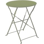 Oviala - table pliante en acier vert tilleul